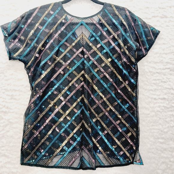 Blouse Top Size ? Glam Luxe Y2K Revival Alt Girl Maximal Ornate Mob Wife Shiny - Picture 11 of 11